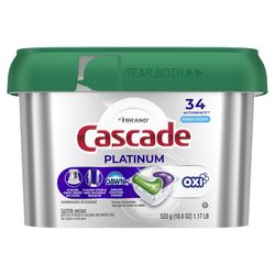 Cascade Platinum Fresh Scent Pods Dishwasher Detergent 18.8 oz 34 pk