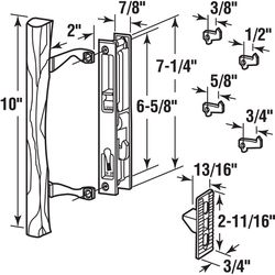 Prime-Line Wood Tone Steel Outdoor Sliding Glass Door Lock Set