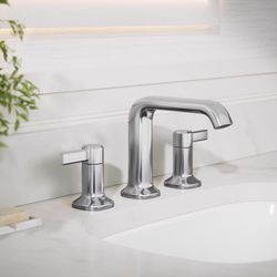 Sterling Agosti Polished Chrome Contemporary Widespread Bathroom Sink Faucet 8 in.