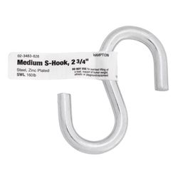Hampton Medium Zinc-Plated Silver Steel 2.75 in. L S-Hook 160 lb 1 pk