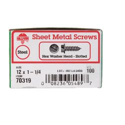 HILLMAN No. 12 Ga. X 1-1/4 in. L Slotted Hex Head Sheet Metal Screws 100 pk