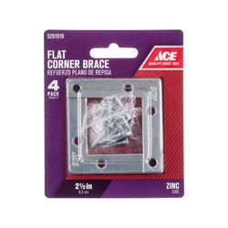 Ace 2-1/2 in. H X 3.75 in. W X 2-1/2 in. D Zinc Flat Corner Brace