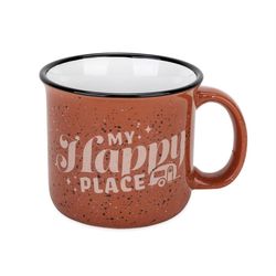 Camco Life is Better at the Campsite 14 oz Red BPA Free My Happy Place Mug