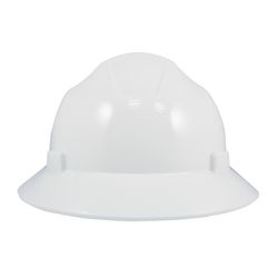 General Electric 4-Point Ratchet Full Brim Hard Hat White Vented
