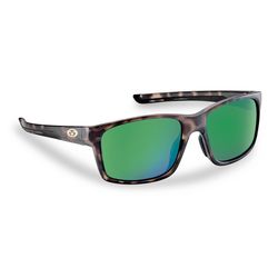 Flying Fisherman Freeline Sunglasses Unisex Matte Tortoise Frame Amber Green Mirror Lens Polarized