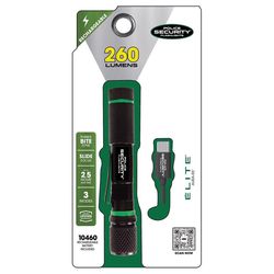 Police Security Aura-RS 260 lm Black LED Rechargeable Pen Light 10460 Battery