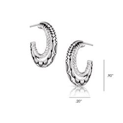 Montana Silversmiths Women's Enchanted Soul Hoop Silver Earrings