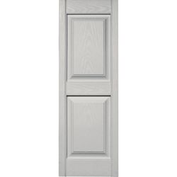 Builders Edge 43 in. H X 14.75 in. W Paintable Raised Panel Vinyl Shutter 2 pk