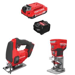 CRAFTSMAN V20 3Ah Advanced Battery Starter with Jig Saw with Brushless RP Router