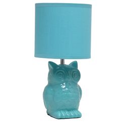 Simple Designs 12.8 in. Matte Blue Desk Lamp