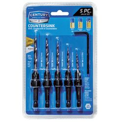 Century Drill & Tool Assorted X 3 in. L High Speed Steel Taper Countersink Set 5 pc