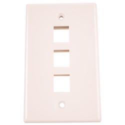 Monster Just Hook It Up Almond 3 gang Plastic Keystone Wall Plate 1 pk