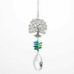 Woodstock Chimes Blue Acrylic/Glass/Metal 6.5 in. H Tree of Life Suncatcher