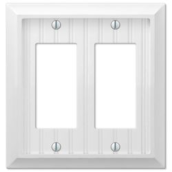 Amerelle Cottage White 2 gang Wood Decorator Wall Plate 1 pk