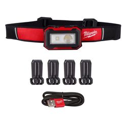 Milwaukee 450 lm Black/Red LED Rechargeable Tactical Head Lamp