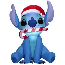 Gemmy Stitch with Santa Hat 3 ft. Inflatable