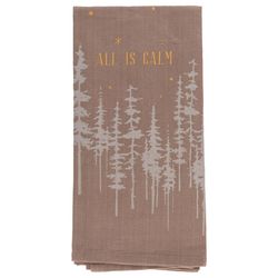 Karma Gray/Tan Cotton All is Calm Tea Towel 1 pk