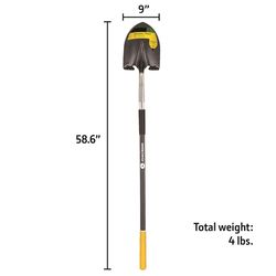 John Deere 59 in. Steel Round Digging Shovel Fiberglass Handle