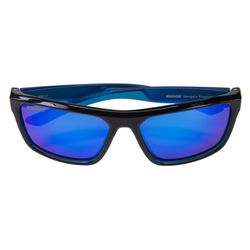 Seachoice Navigator Sunglasses Unisex Shiny Black/Black Backspray Frame Blue Mirror Lens Polarized