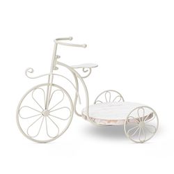 Glitzhome 13 in. H White Metal Plant Stand