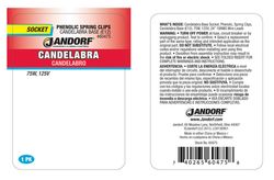 Jandorf Phenolic Candelabra Base Socket w/Spring Clips 1 pk
