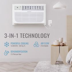Keystone 12000 BTU 230 V Through-the-Wall Air Conditioner w/Remote 550 sq ft