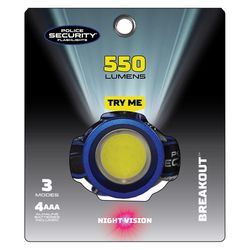 Police Security Breakout 600 lm Black LED COB Head Lamp AAA Battery