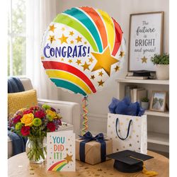 Anagram Balloons Congrats Shooting Star Foil Balloon 1 pk