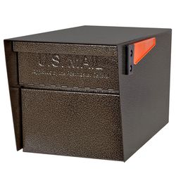 Mail Boss Mail Manager Street Safe Galvanized Steel Post Mount Bronze Locking Mailbox