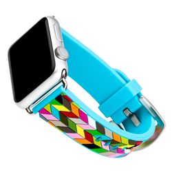 WITHit French Bull Unisex Ziggy Multicolored Apple Watch Band Silicone Water Resistant Size 6.5 Size
