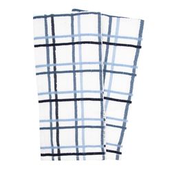 Ritz Federal Blue Cotton Check Kitchen Towel 2 pk