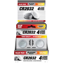 Blazing Voltz Lithium CR2032 3 V Button Cell Battery 4 pk