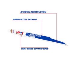 LENOX LUMBERWOLF 12 in. Bi-Metal Reciprocating Saw Blade 6 TPI 1 blade