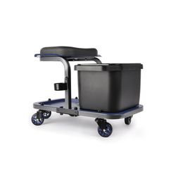 Urban Transit 25 in. W X 15 in. H X 18.5 in. D Rolling Car Wash Stool Rolling Storage Stool Steel Bl