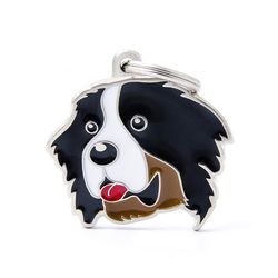 MyFamily Friends Black/White Berner Metal Dog Pet Tags