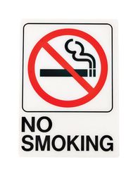 Hy-Ko Deco English White Informational Sign 7 in. H X 5 in. W