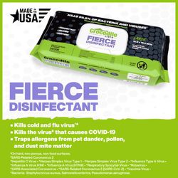 Crocodile Cloth Fierce Disinfecting Wipes 15 in. W X 10 in. L 40 wipes 40 pk