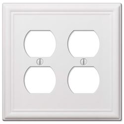 Amerelle Chelsea White 2 gang Stamped Steel Duplex Wall Plate 1 pk