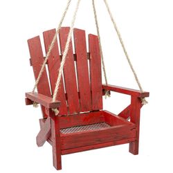 Backyard Essentials Wood Adirondack Chair Hanging Tray Bird Feeder