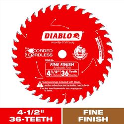 Diablo 4-1/2 in. D X 3/8 in. Fine Finish TiCo Hi-Density Carbide Circular Saw Blade 36 teeth 1 pk
