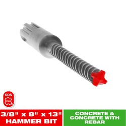 Diablo Rebar Demon 3/8 in. X 13 in. L Carbide Tipped Hammer Drill Bit SDS-Max Shank 1 pk