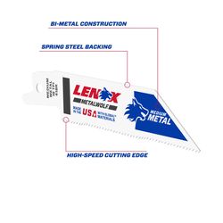 LENOX METALWOLF 4 in. Bi-Metal WAVE EDGE Reciprocating Saw Blade 18 TPI 5 pk