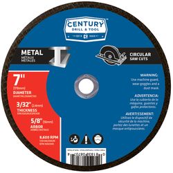 Century Drill & Tool 7 in. D X 5/8 in. X 3/32 in. thick Fiberglass A24R Abrasive Cut-Off Wheel 1 pc