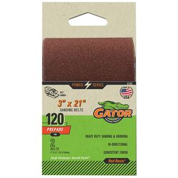 Gator 21 in. L X 3 in. W Aluminum Oxide Sanding Belt 120 Grit Fine 2 pc
