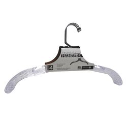 ClosetSelect Cyrstal Plastic Clear Dress Hanger 4 pk