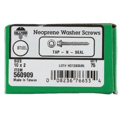 HILLMAN No. 10 Ga. X 2 in. L Hex Hex Head Screws w/Washers 1 pk