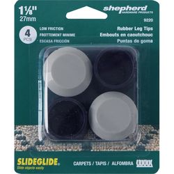Shepherd Hardware Plastic Leg Tip Black Round 1 in. W X 1 in. L 4 pk