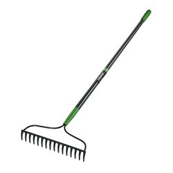 Truper Tru-Tough 60.5 in. 16 Tine Steel Bow Rake Fiberglass Handle