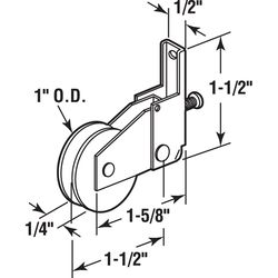 Prime-Line 1 in. D X 1/4 in. L Mill White Nylon/Steel Roller Assembly 2 pk
