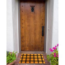 KAF Home 17 in. W X 30 in. L Beige/Black Coir Door Mat